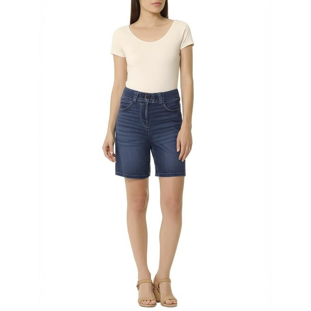 DEMOCRACY Blue Denim Bermuda "AB" Technology‎ Shorts Womens Size 8